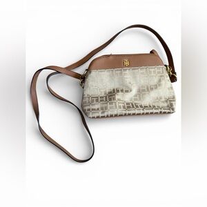 Tommy Hilfiger Tan and Cream Crossbody Bag
